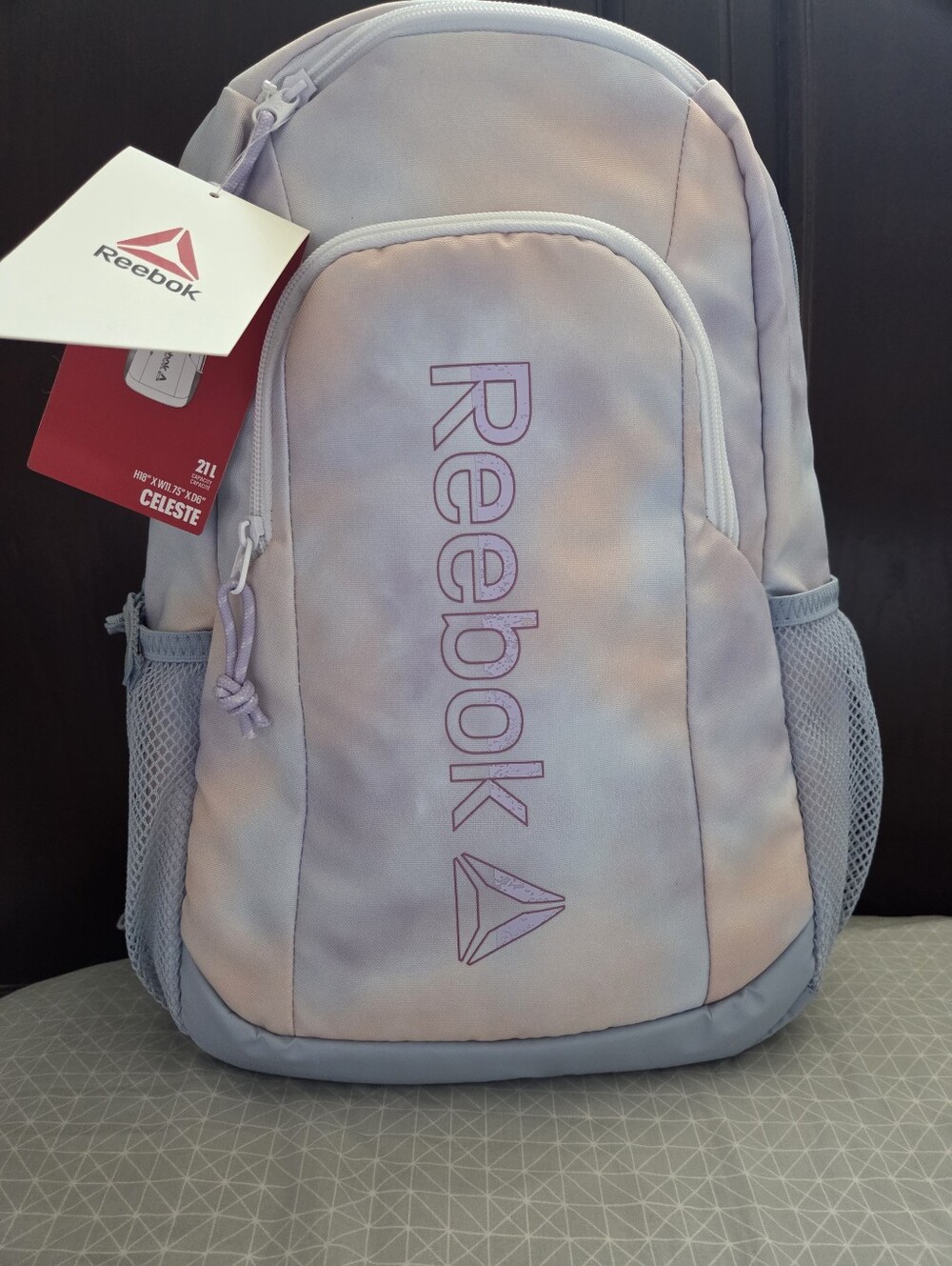 Reebok Celeste Pastel Lavender and Light Pink 18 Inch Laptop Backpack